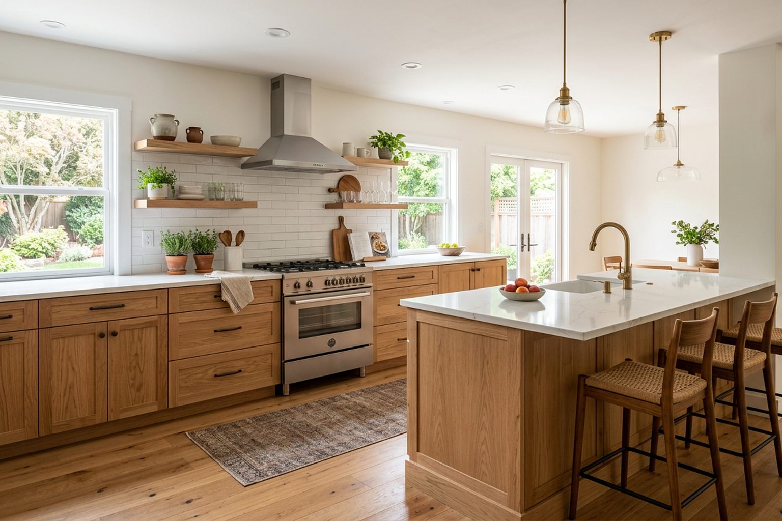 Alderwood Champagne Shaker kitchen cabinets