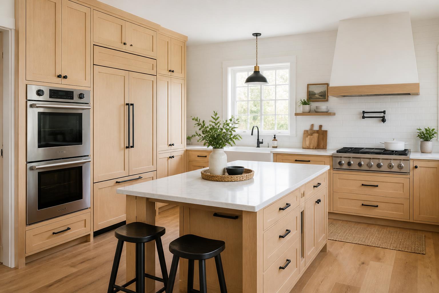 Alderwood Oak Shaker kitchen cabinets