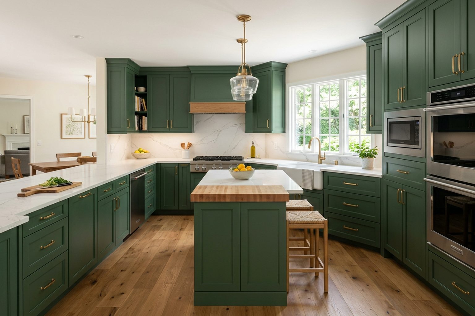 Bramwell Sage Green Shaker kitchen cabinets