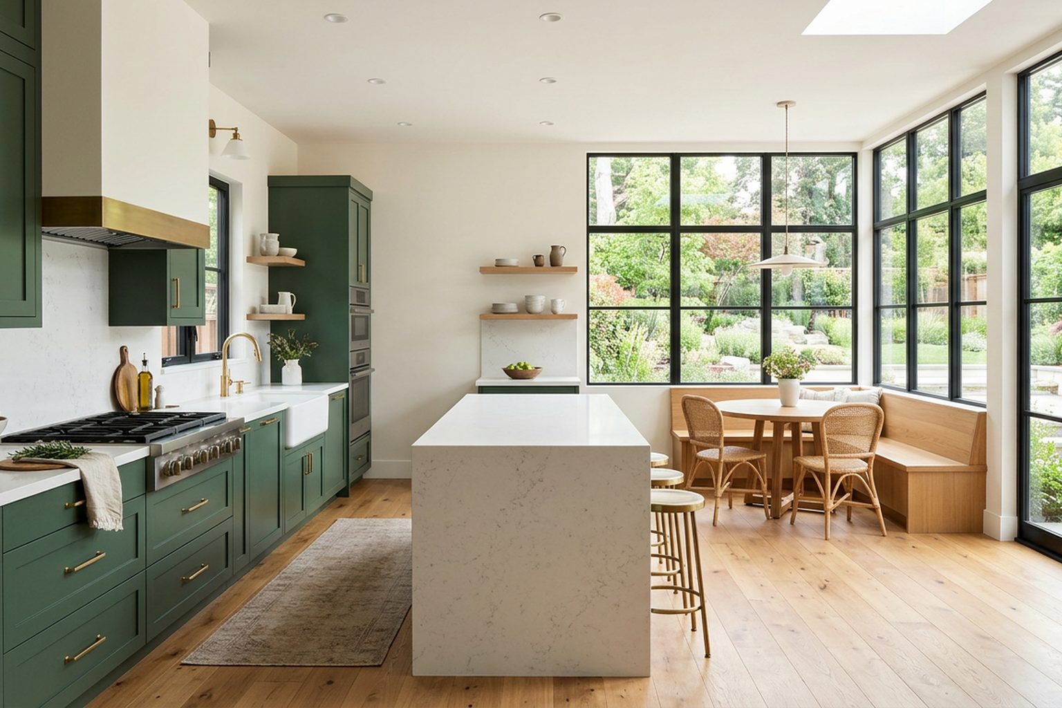 Clarendon Meadow Green kitchen cabinets