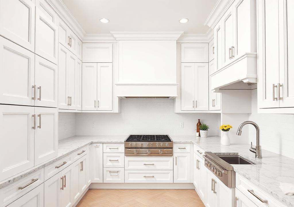 Grantham White kitchen cabinets