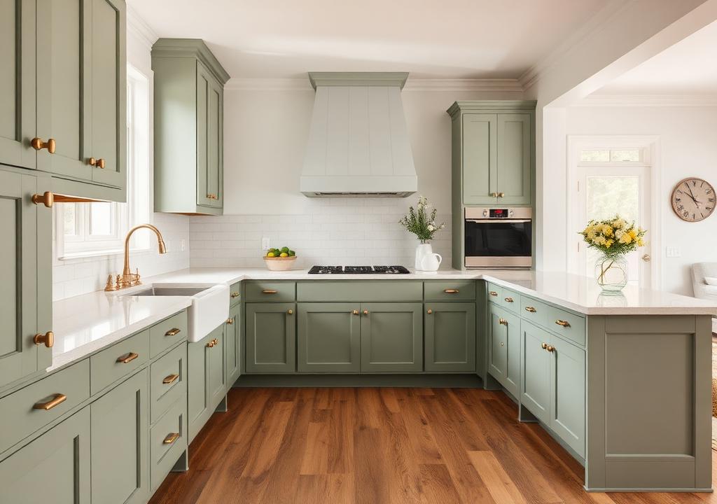 Montclair Moss Shaker kitchen cabinets