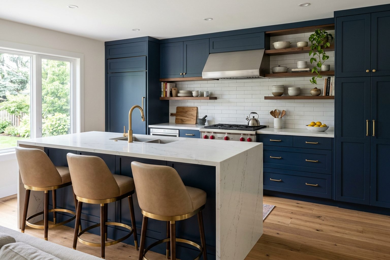 Montclair Navy Shaker kitchen cabinets