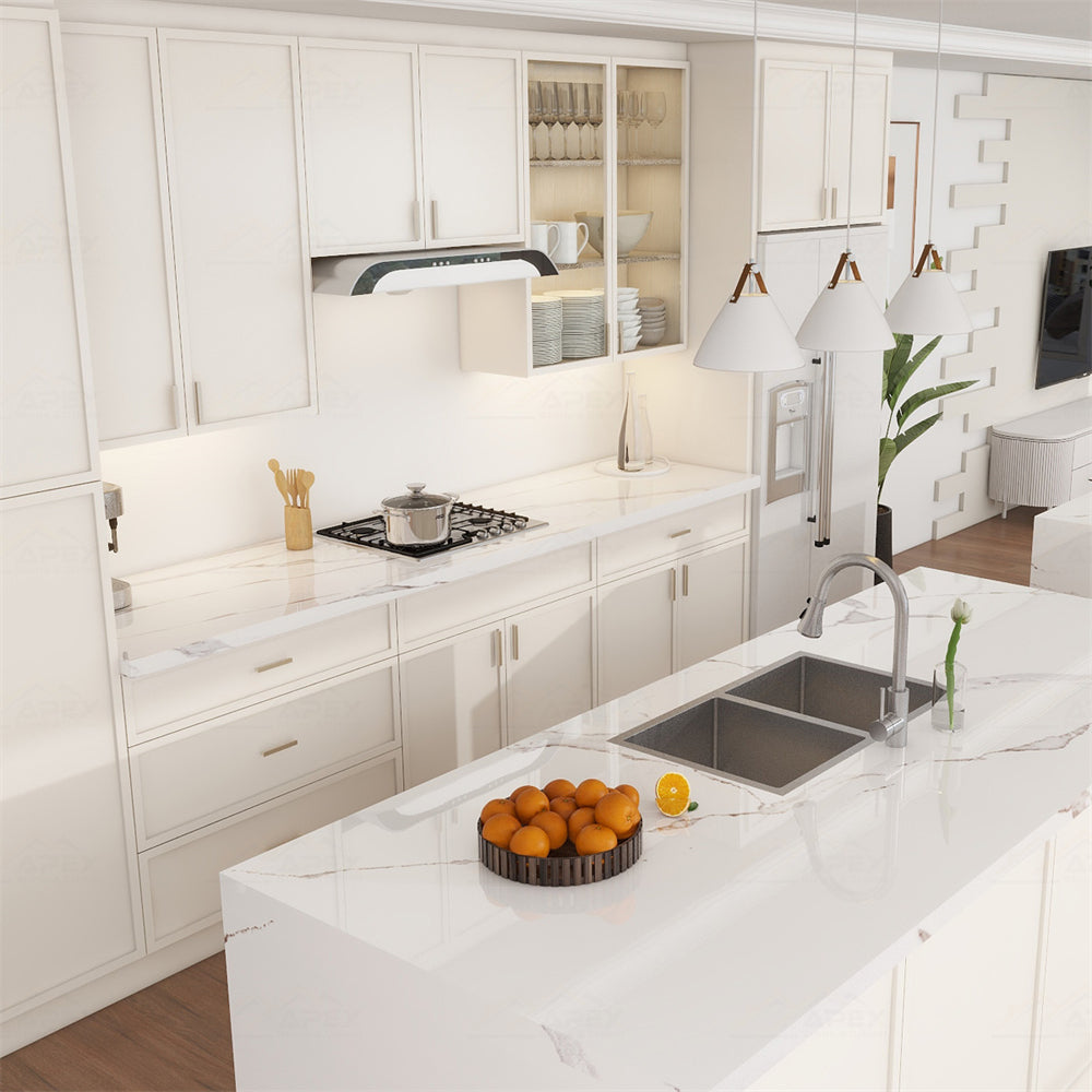 Kensington White kitchen cabinets