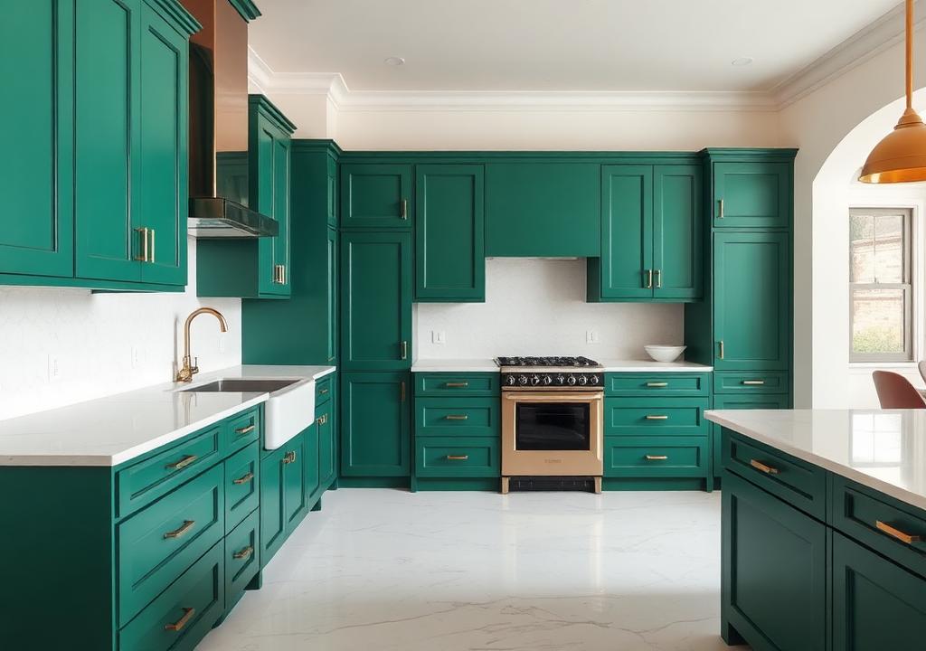 Mayfair Hunter Green Shaker kitchen cabinets