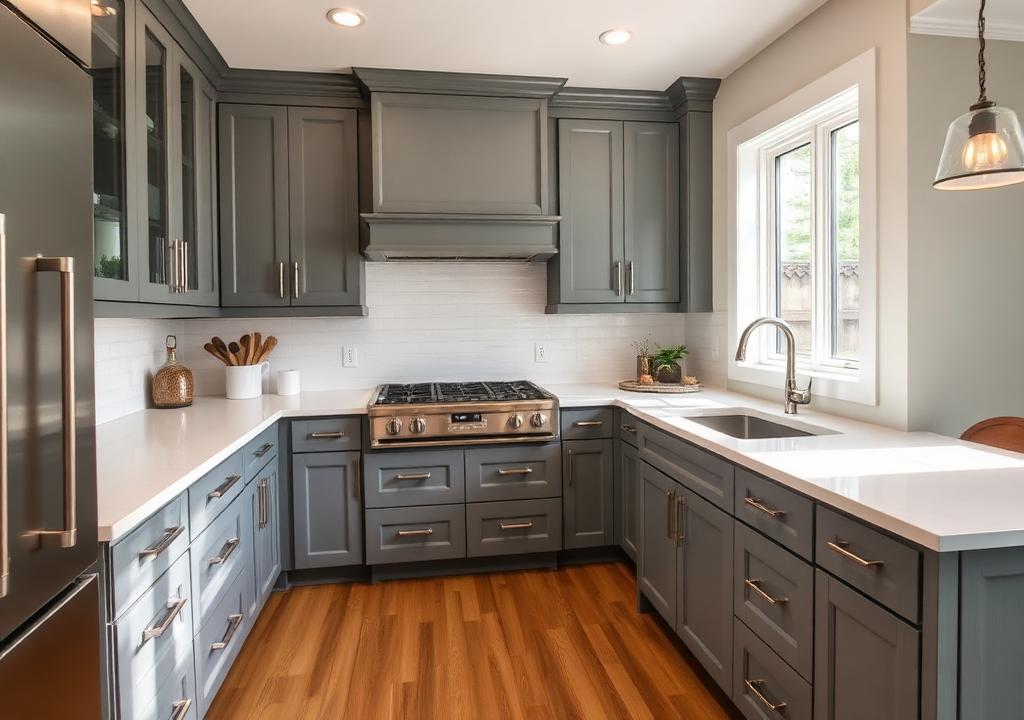 Mayfair Painted Grey Shaker kitchen cabinets
