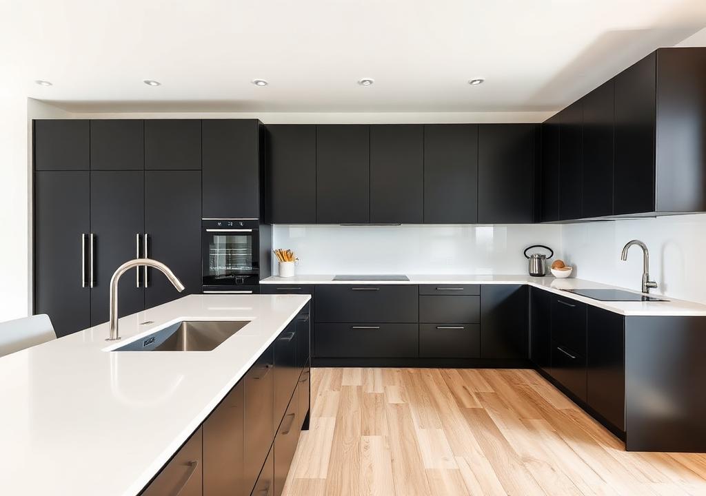 Marlowe Black Matte kitchen cabinets