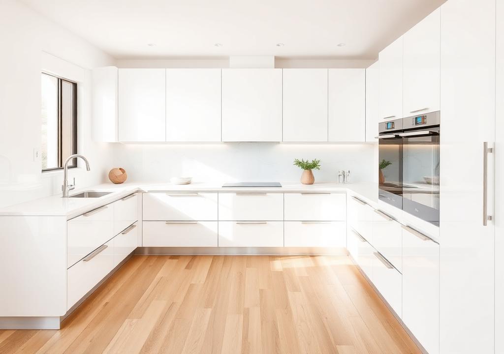 Marlowe White Gloss kitchen cabinets