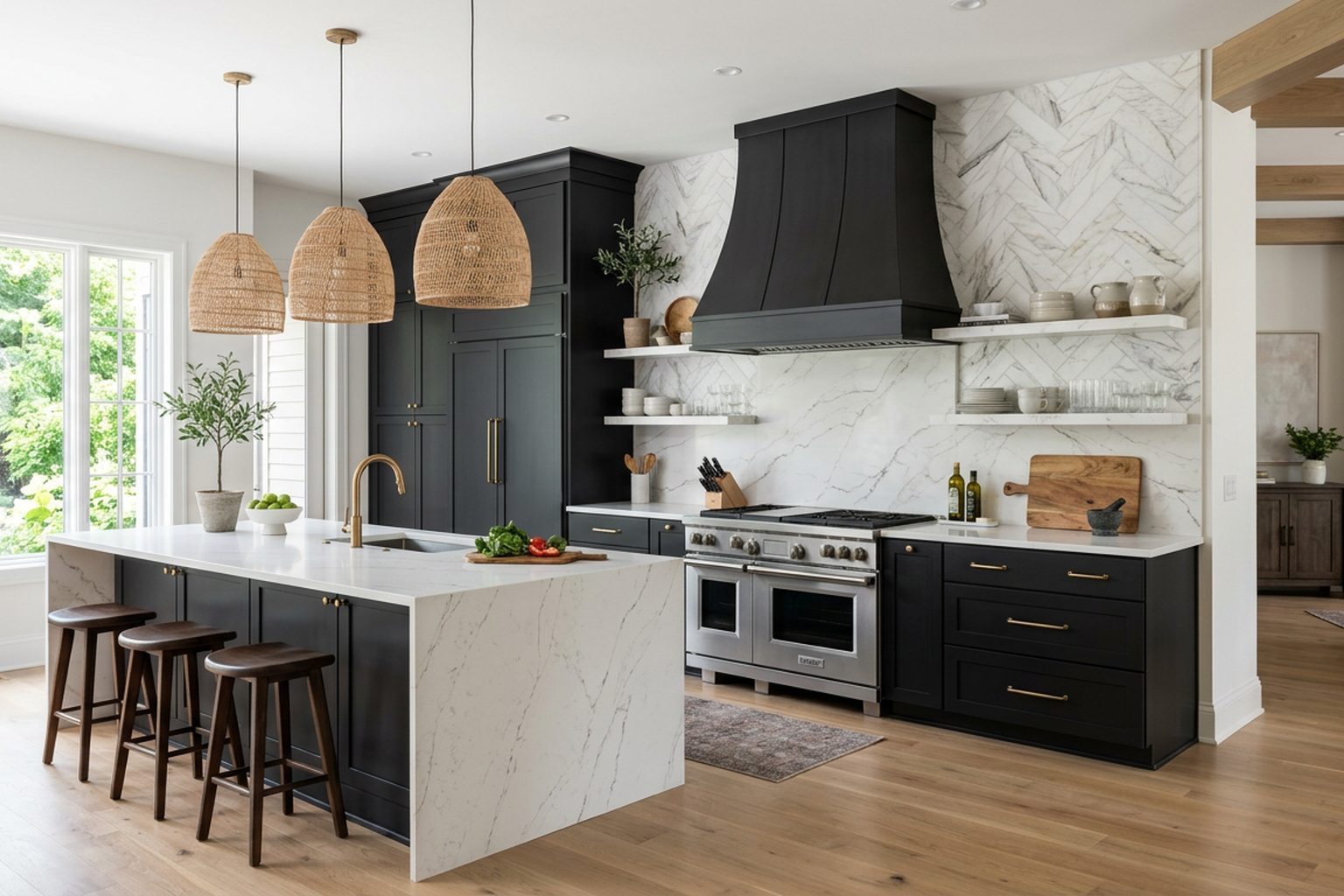 Oakmont Onyx Black Shaker kitchen cabinets