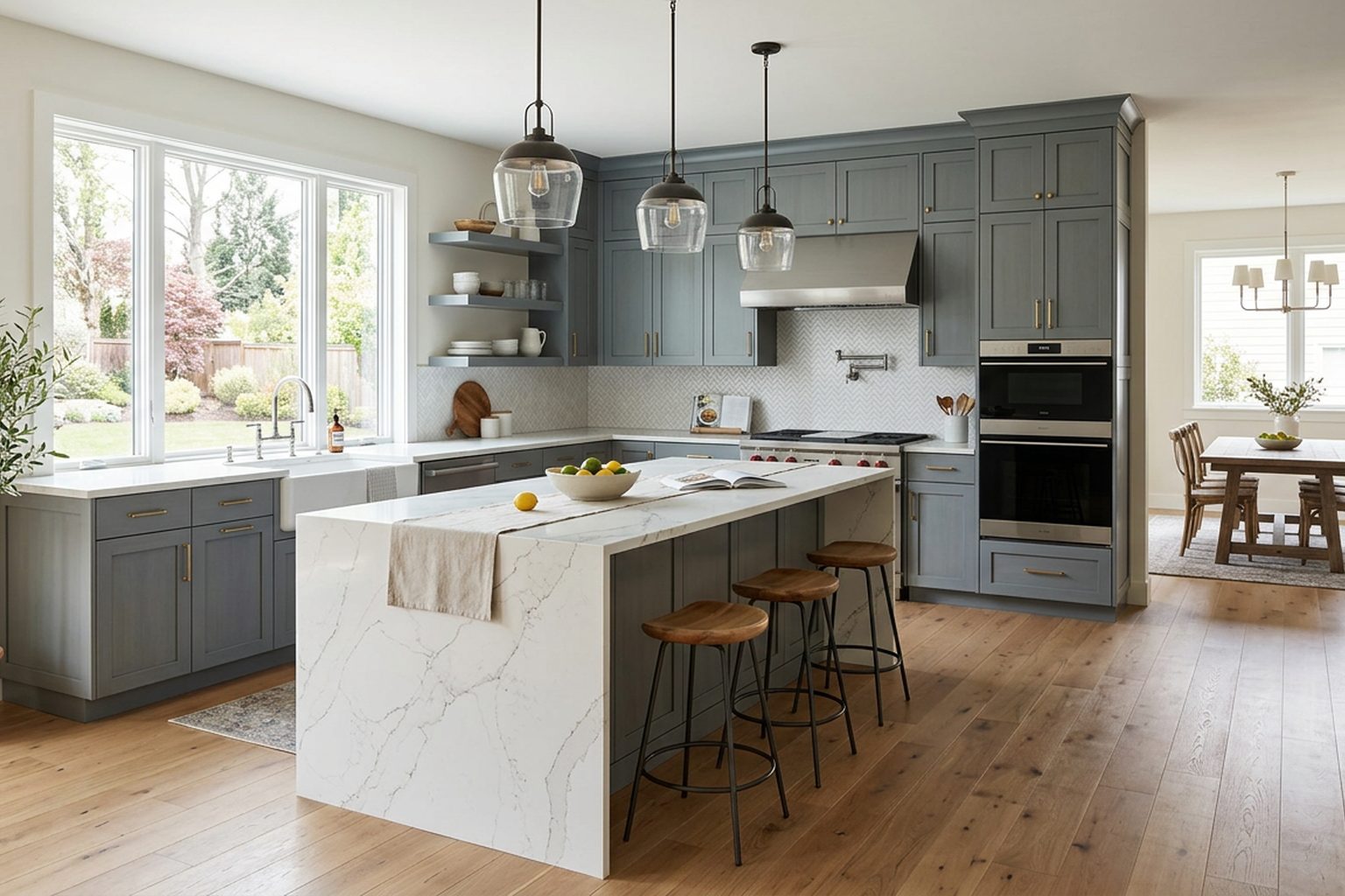 Pemberton Pewter Grey Shaker kitchen cabinets