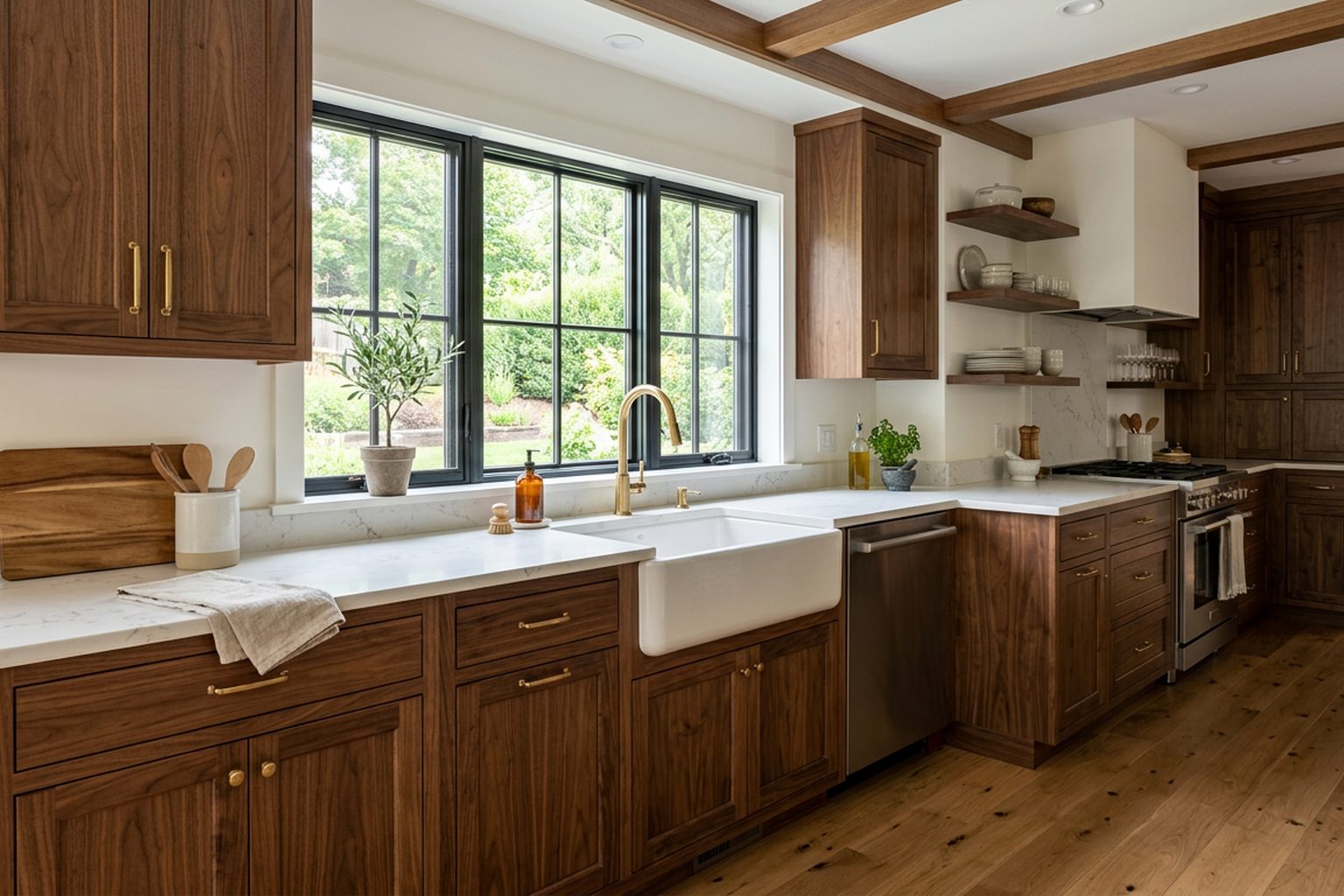 Pemberton Walnut kitchen cabinets