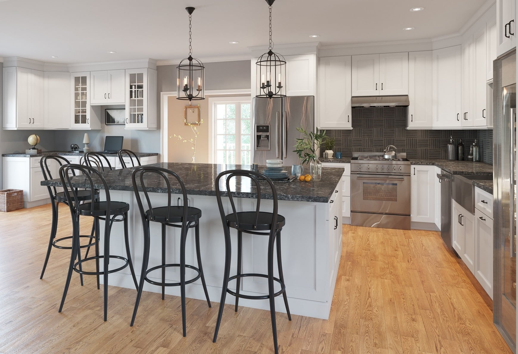 Prescott White kitchen cabinets