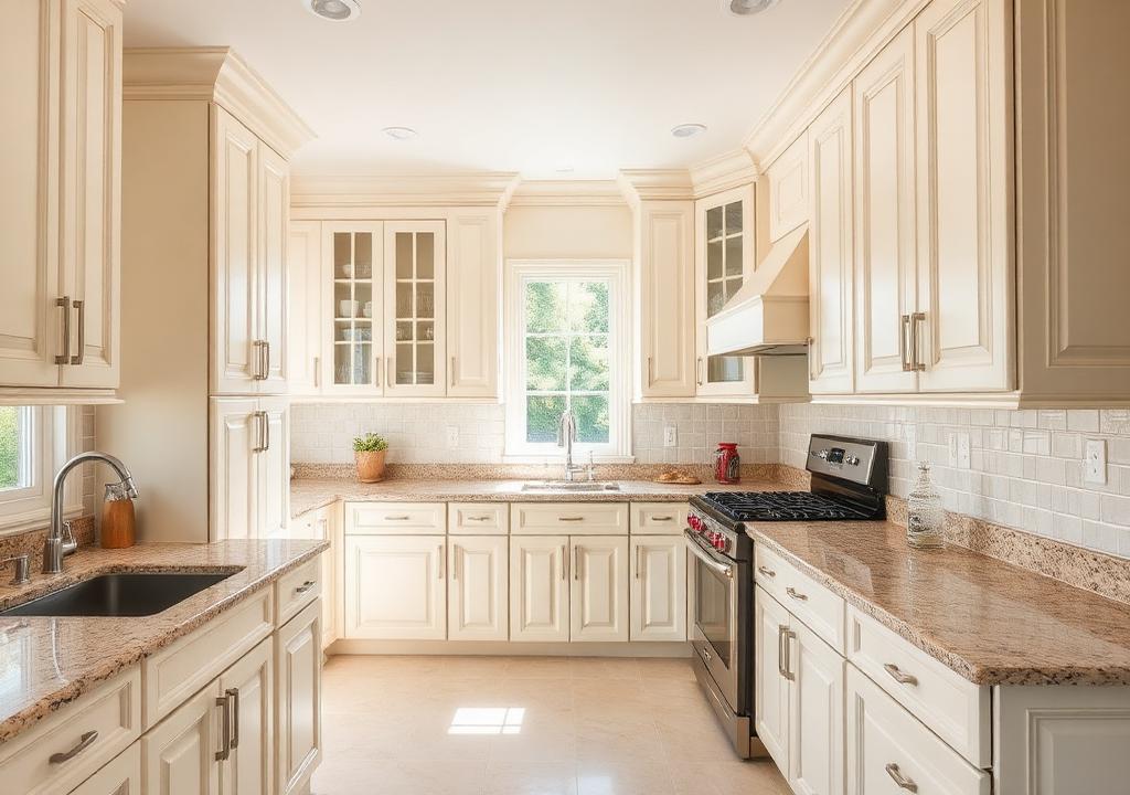 Sterling Vanilla Glaze kitchen cabinets