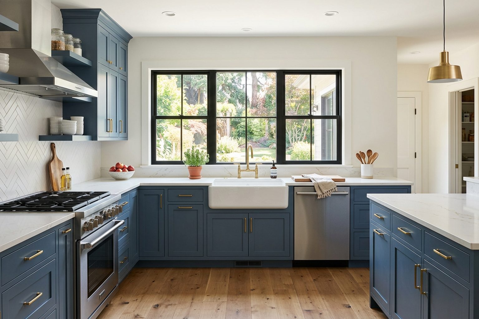 Saybrook Blue Shaker kitchen cabinets