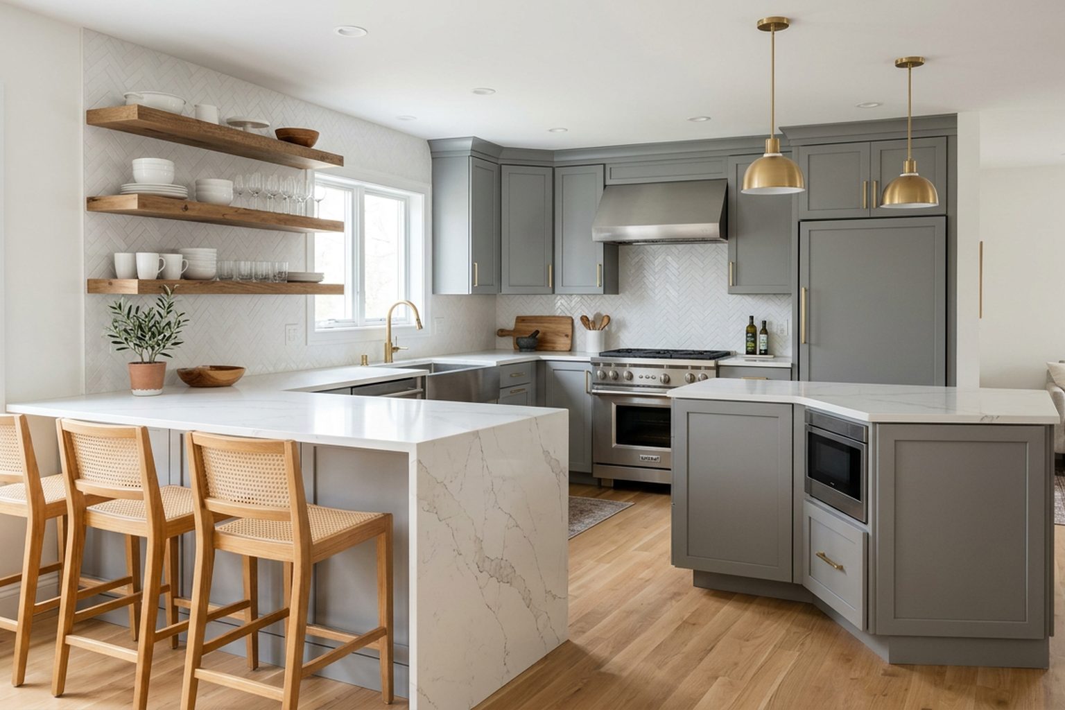 Wexford Light Grey Shaker kitchen cabinets