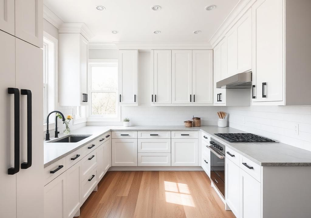 Stonehaven White kitchen cabinets