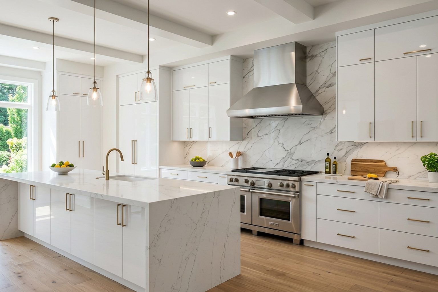 Carrington White Gloss kitchen cabinets