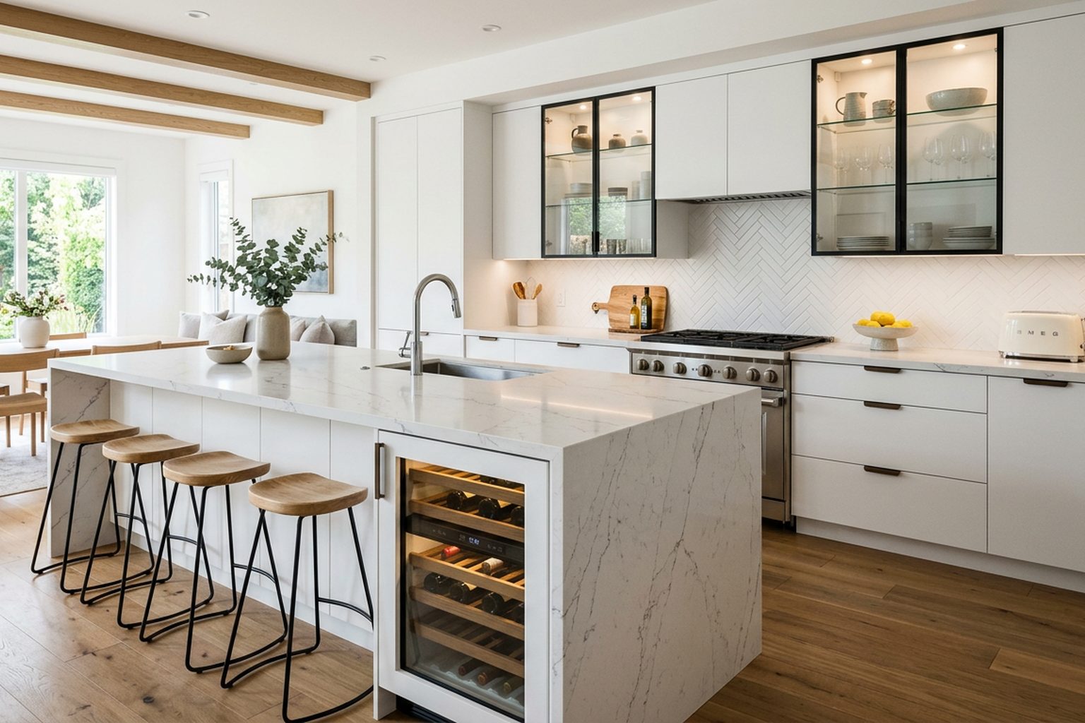 Carrington White Matte kitchen cabinets